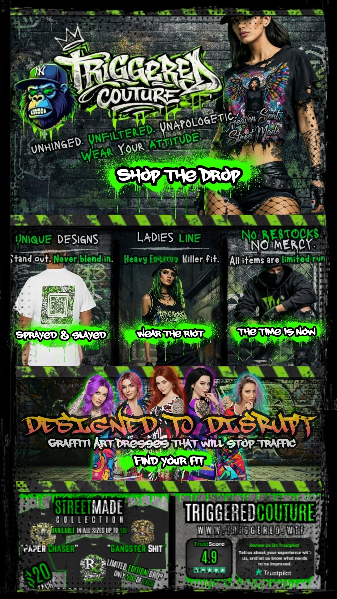 Triggered Couture Landing Page